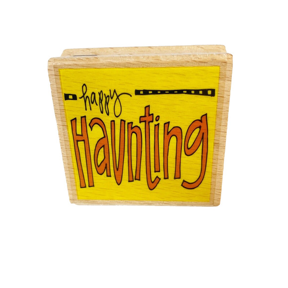 Halloween Rubber Stamp Lot Mummy Happy Haunting Witch Shoes Jack Set of 6 - Picture 4 of 8